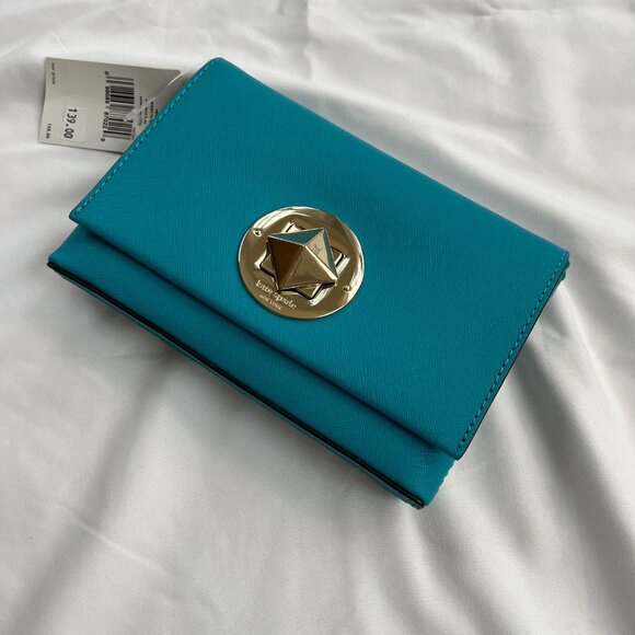 NWT Kate Spade Newbury Lane Sally crossbody bag in turquoise saffiano leather - Picture 2 of 4